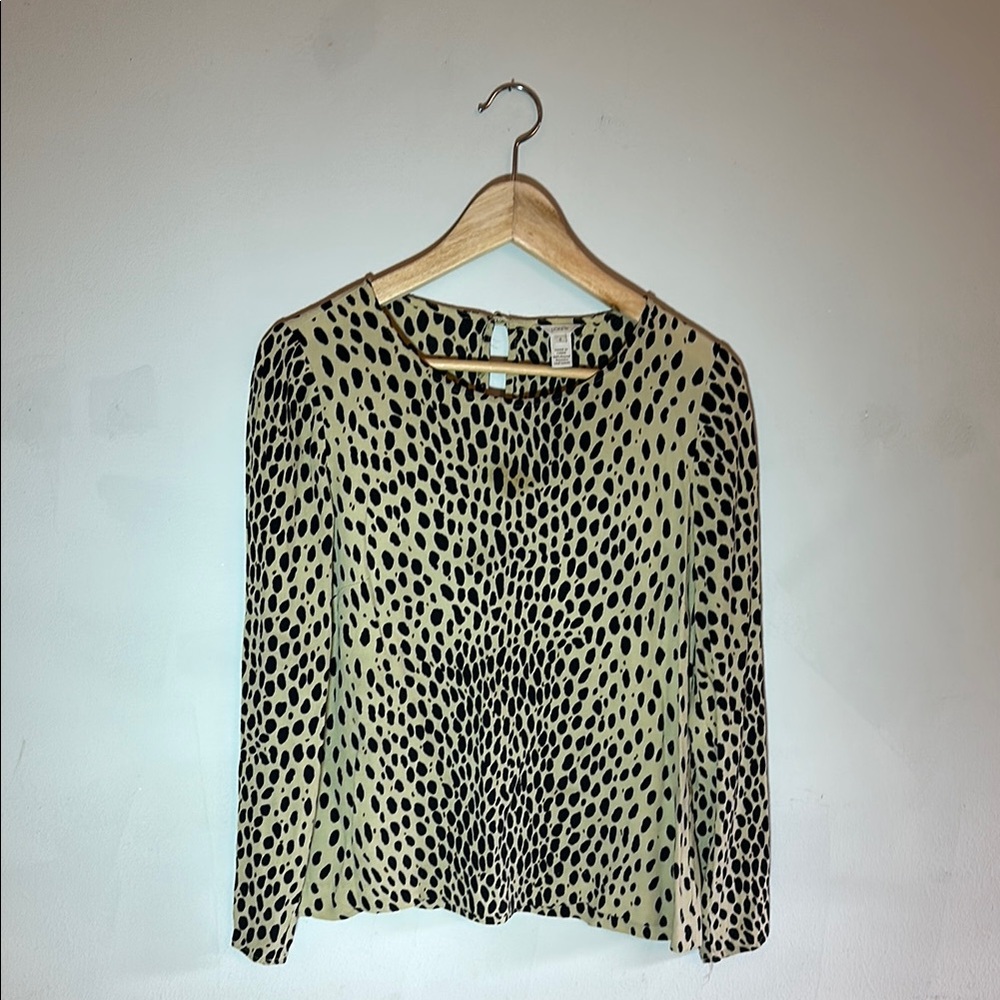 J. Crew Cream leopard print Blouse